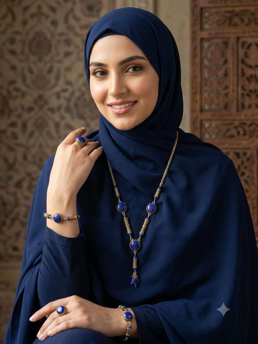 طقم ” أصالة “ عقد وانسيال وخاتم من النحاس الاصفر - الصورة 4