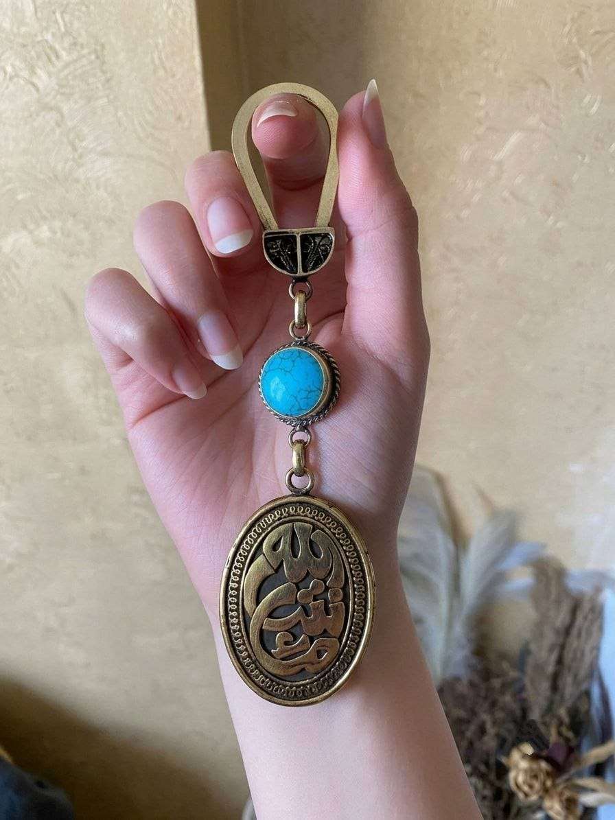ميدالية نحاس اصفر شكل بيضاوي بجحر فاخر - الصورة 5